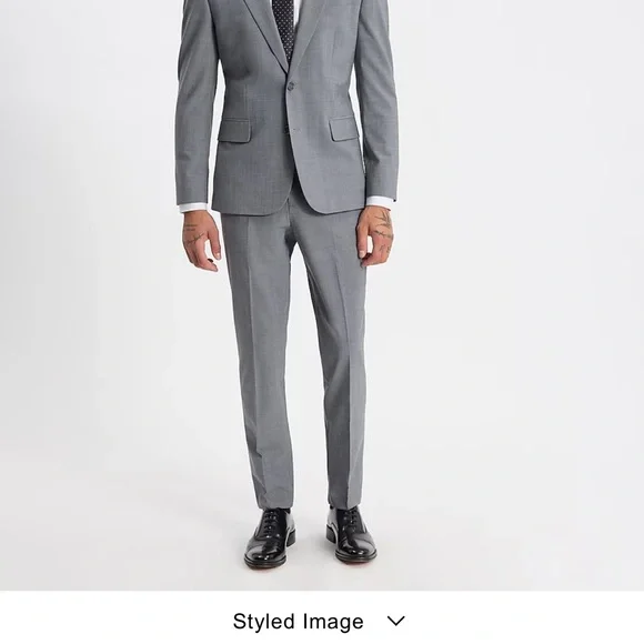 Express Slim Gray Wool Modern Tech Suit Pant